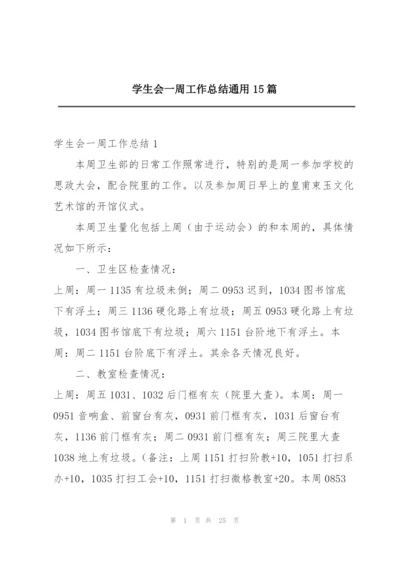 学生会一周工作总结通用15篇.docx