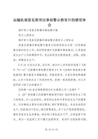 运输队观看瓦斯突出事故警示教育片的感受体会 (2).docx