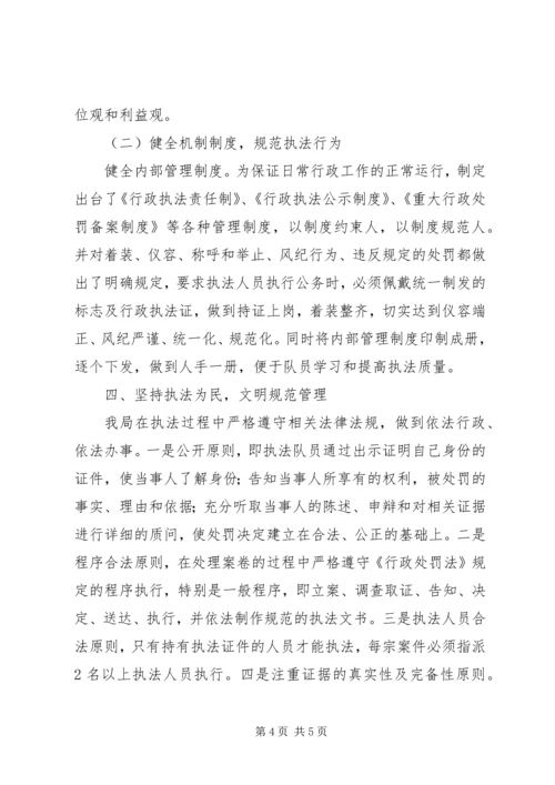 城管局文明规范管理自查报告.docx