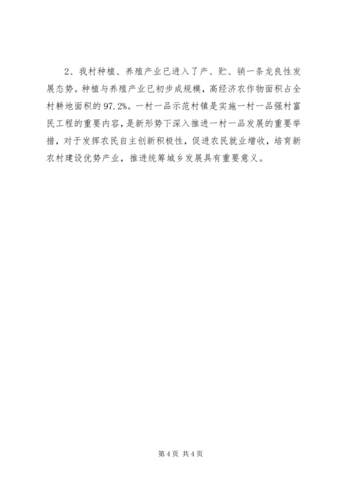 全国一村一品示范村申报书.docx