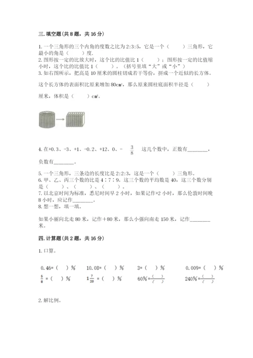 人教版六年级下册数学期末测试卷及完整答案一套.docx