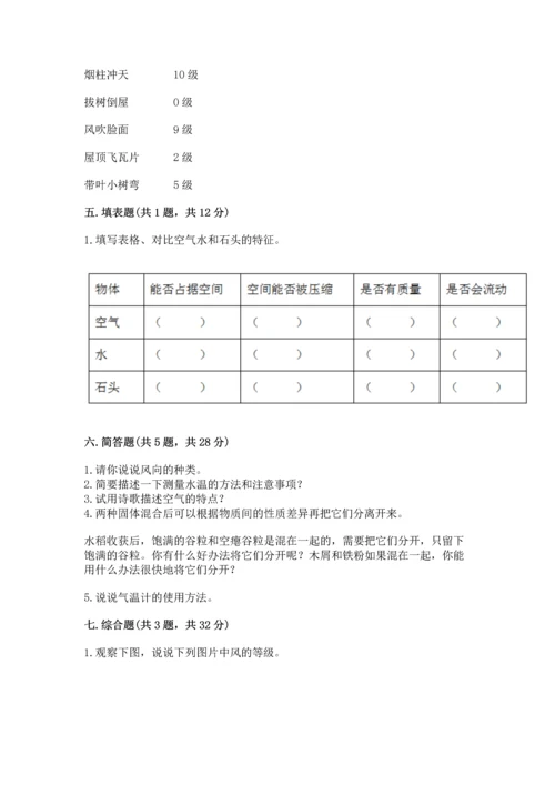 教科版三年级上册科学《期末测试卷》（考点梳理）.docx