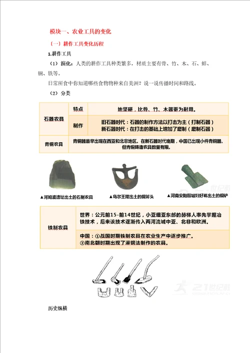 第4课古代的生产工具与劳作教学设计