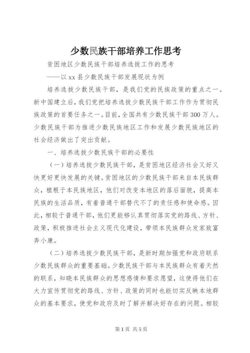 少数民族干部培养工作思考 (2).docx