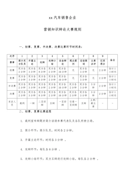 汽车企业销售公司辩论赛规则.docx