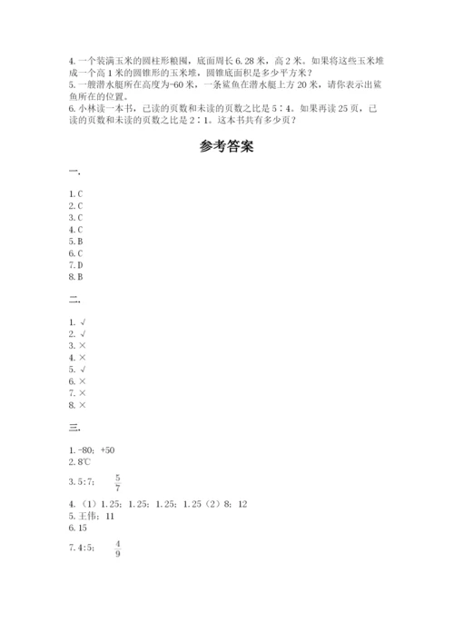 苏教版六年级数学小升初试卷附完整答案（精选题）.docx