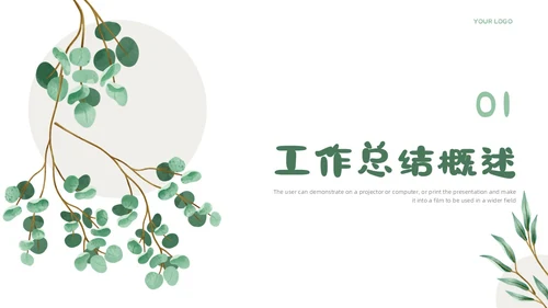 小清新简约工作总结汇报概述