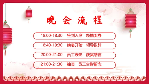 中国红年会颁奖典礼邀请函PPT模板