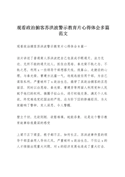 观看《政治掮客苏洪波》警示教育片心得体会多篇范文.docx