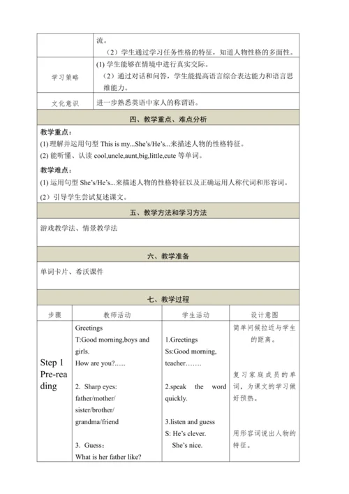 Module 1 Unit2   He’s cool 教学设计