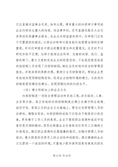 企业内部控制制度存在的问题及措施.docx