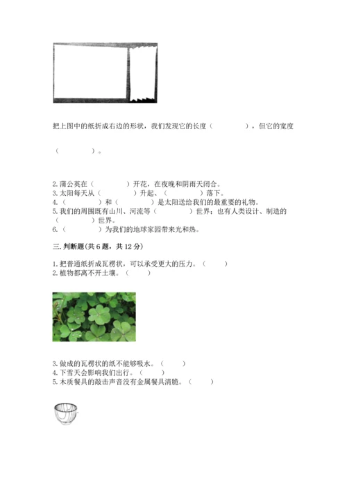 教科版二年级上册科学期末测试卷附参考答案（轻巧夺冠）.docx