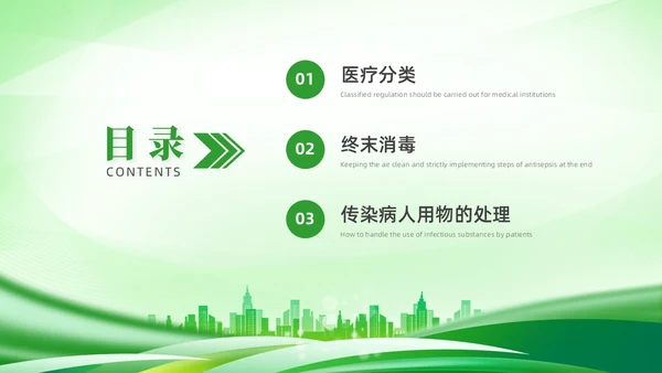 绿色简约科技医疗垃圾分类PPT课件