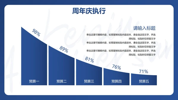 简约高级蓝色公司周年庆活动策划PPT模板