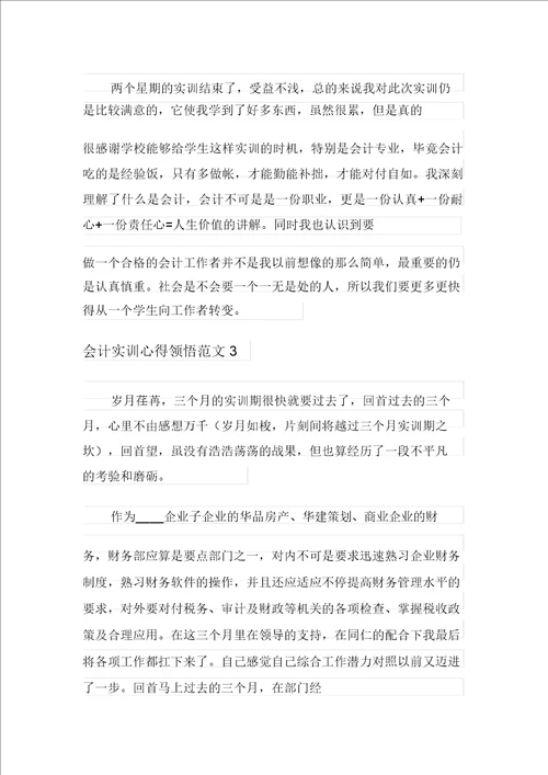 会计实训心得体会范文