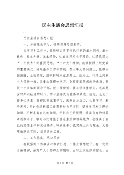 民主生活会思想汇报 (7).docx