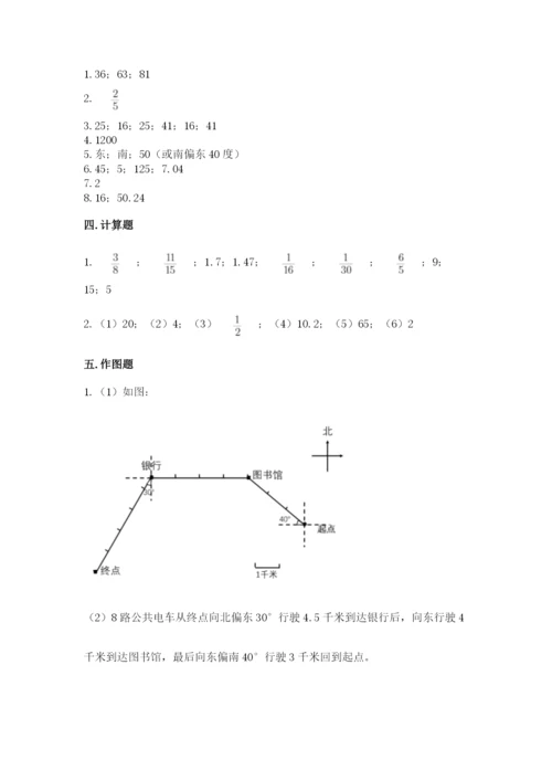 六年级数学上册期末考试卷含答案（名师推荐）.docx