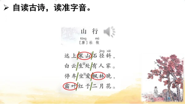三年级上册4 古诗三首-山行课件(共20张PPT)