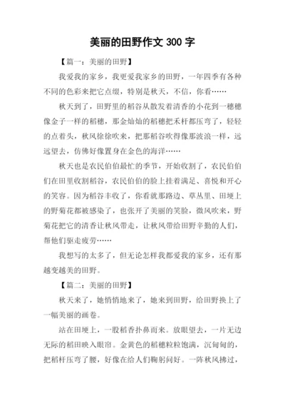 美丽的田野作文300字.docx