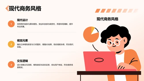 橙色3D风项目答辩PPT