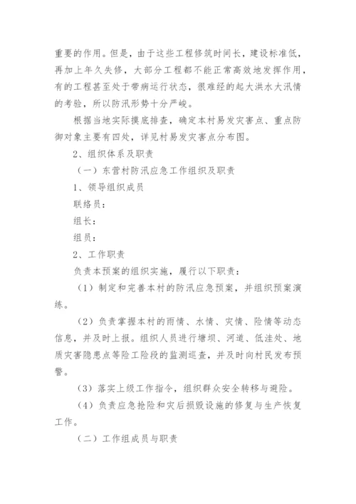 村级防汛应急预案.docx