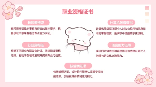 白白熊粉色卡通风求职简历
