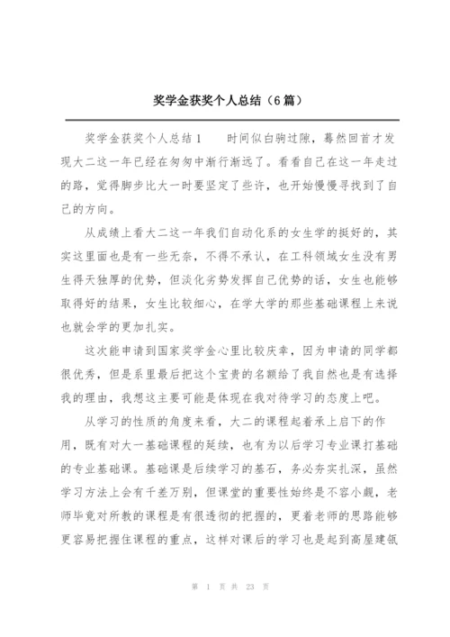 奖学金获奖个人总结（6篇）.docx