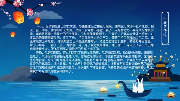 传统节日民俗中秋节介绍PPT模板月饼团圆