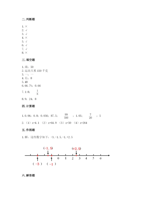 北师大版小学六年级下册数学期末检测试题及答案1套.docx