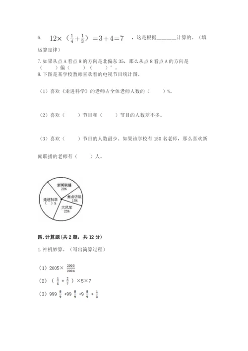 2022人教版六年级上册数学期末卷必考题.docx