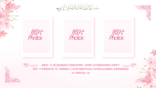 粉色唯美我们的婚礼动态PPT模板
