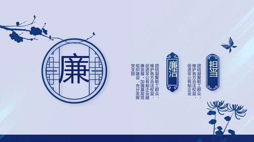 蓝色党支部年终总结述职报告学习教育动态PPT