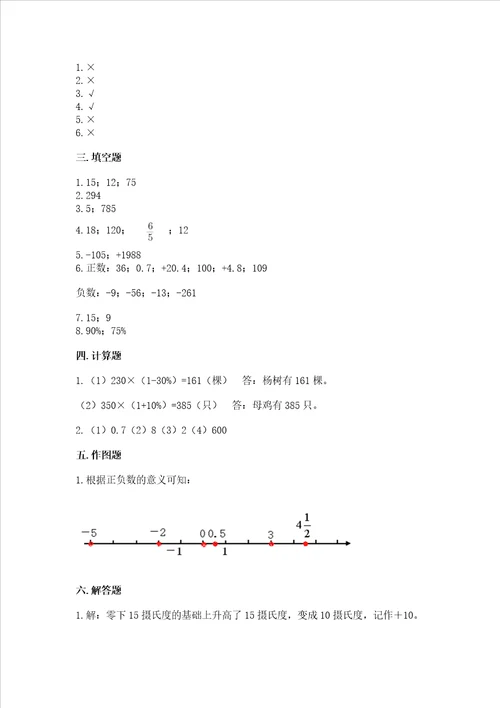 小学六年级下册数学期末测试卷历年真题word版