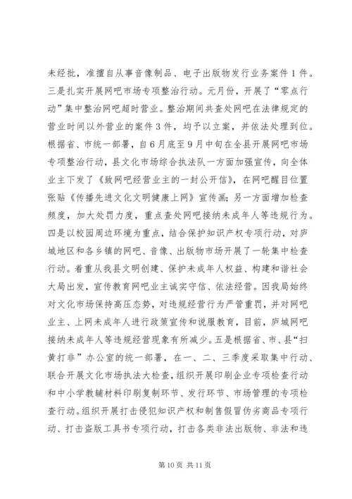 县文广新局年度工作报告.docx