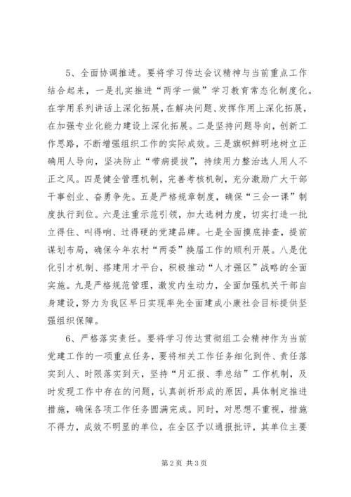 学习贯彻落实全省组织部长会议精神情况汇报.docx