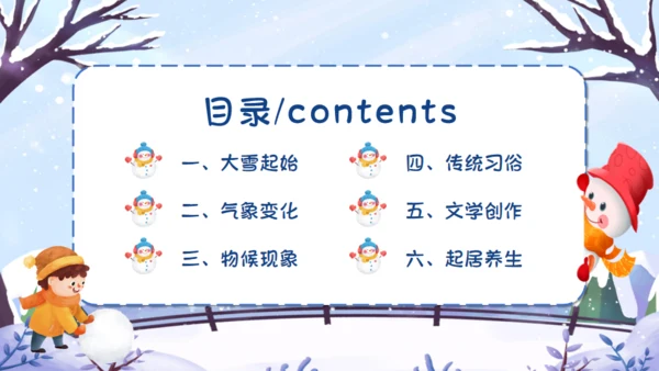 大雪季气冬天通用PPT模板
