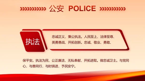 红色公安警察年终工作总结汇报PPT动态模板