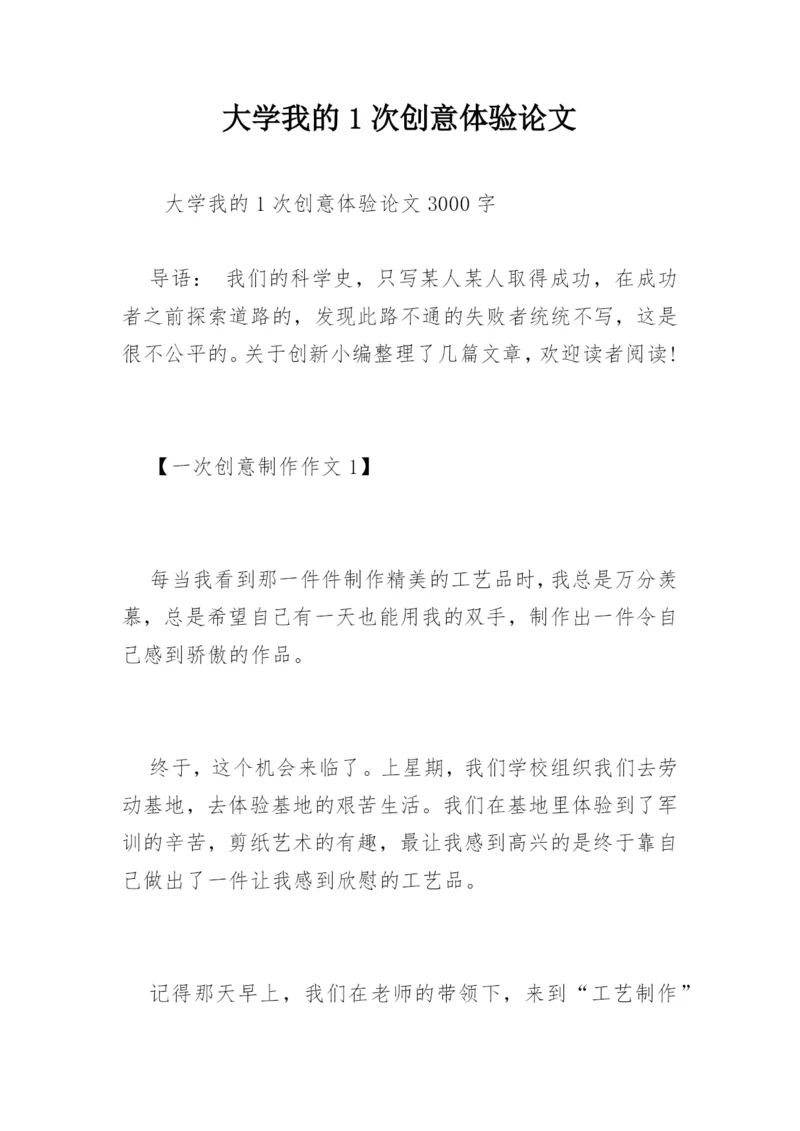 大学我的1次创意体验论文.docx