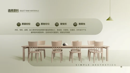 简约风绿色高级家具产品毕业设计答辩PPT