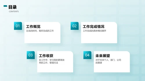 蓝色商务简约风年中总结PPT套装