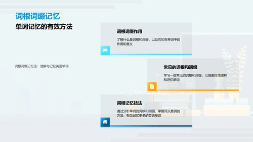 英语学习要点PPT模板