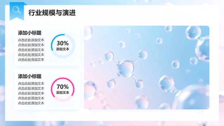 蓝粉色简约风医美医疗行业经济消费调研报告PPT模板