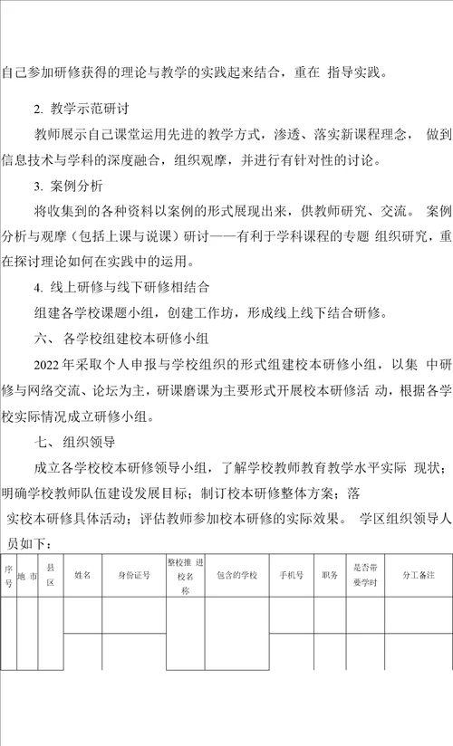 学区教育信息化2.0校本研修活动方案