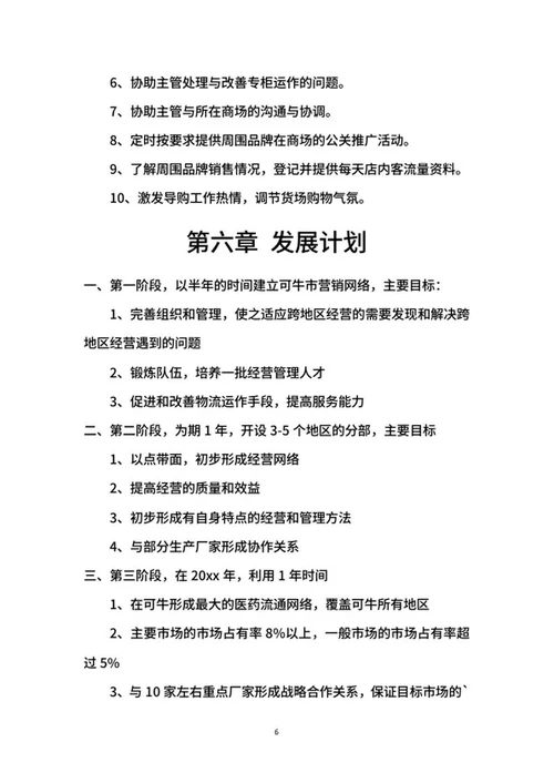 医疗创业计划书word模板