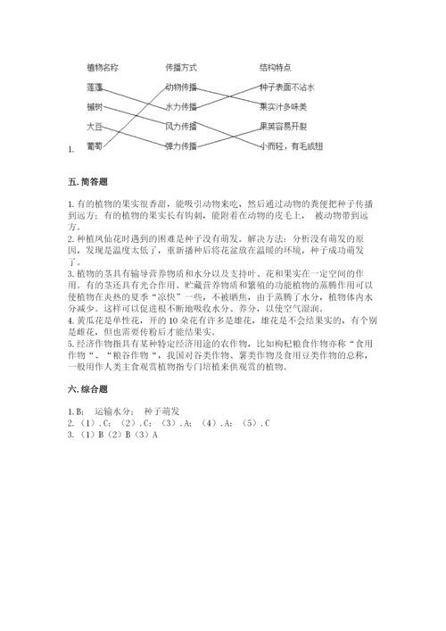 教科版四年级下册科学第一单元《植物的生长变化》测试卷及答案【有一套】.docx