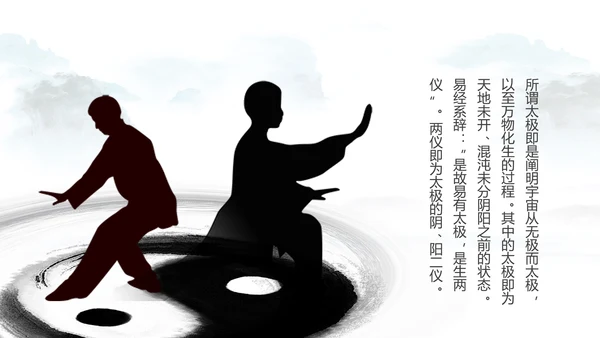 中国风水墨太极文化传承传统武术PPT模板