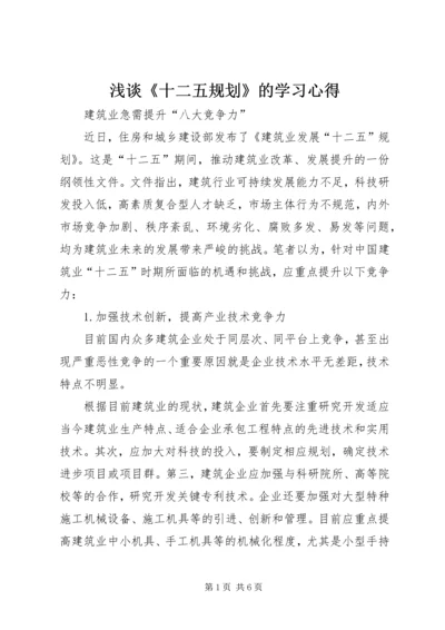 浅谈《十二五规划》的学习心得 (2).docx