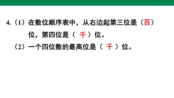 人教版二下第七单元万以内数的认识练习十七 课件