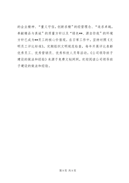 公司领导班子建设的做法和经验 (11).docx