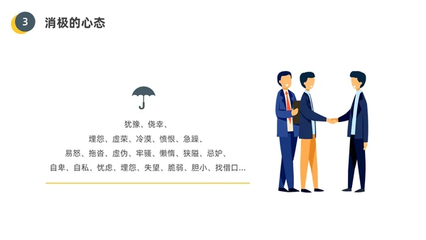黄色水彩插画员工的十大心态企业培训PPT课件人际交往